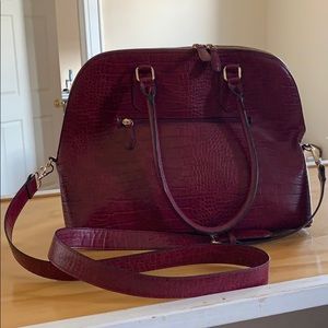 Snakeskin convertible satchel